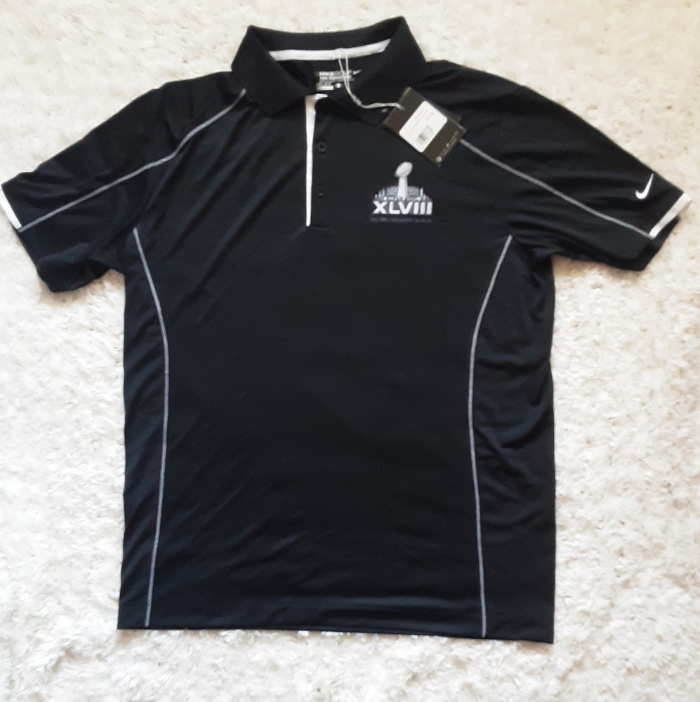 NIKE MEN'S SUPER BOWL NEW YORK JERSEY SOLID POLO GOLF SHIRT NWT